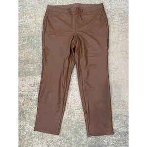 J. Jill NEW Hickory Butter Soft Vegan Faux Leather Straight Leg Pull-On Pants XL